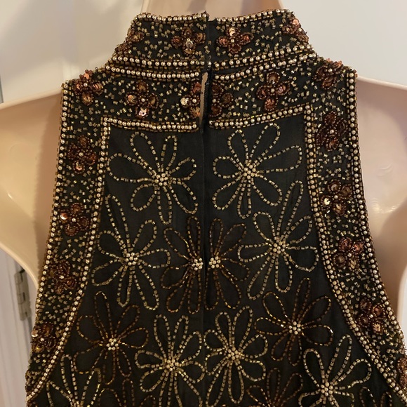 Black and Gold beaded formal top. - Picture 3 of 4